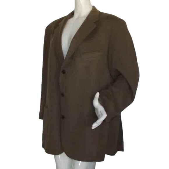 MCKENZIE TRIBE Sport Coat, 46R, Olive Green, Wool/Cashmere, Leather trim - Picture 3 of 12